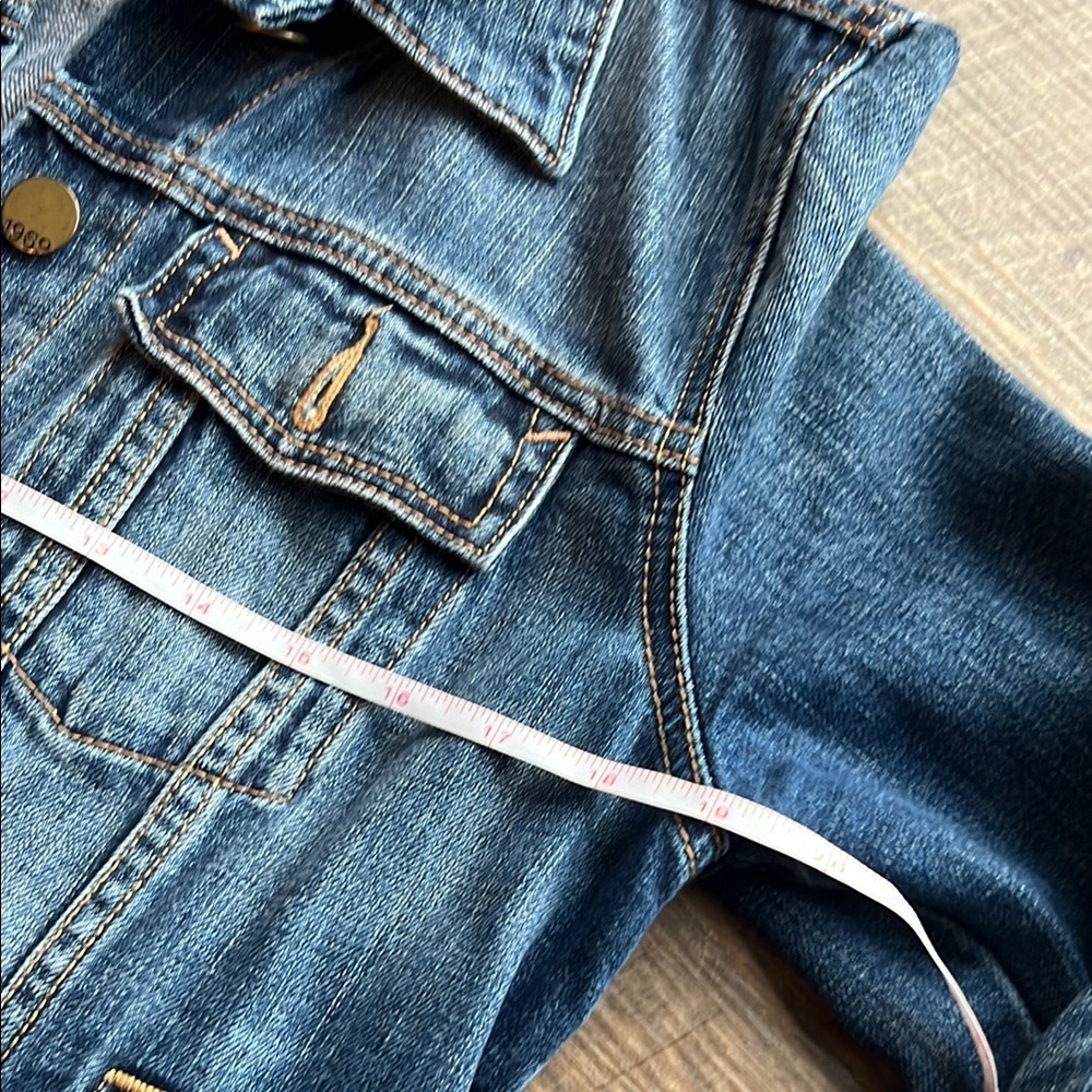 GAP Classic Blue Cropped Denim Jacket Medium - Picture 5 of 11